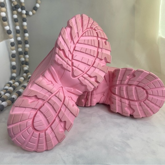 Kip Wok Chunky Pink Platform Sneakers with Rugged Soles Size 7 - Picture 5 of 9